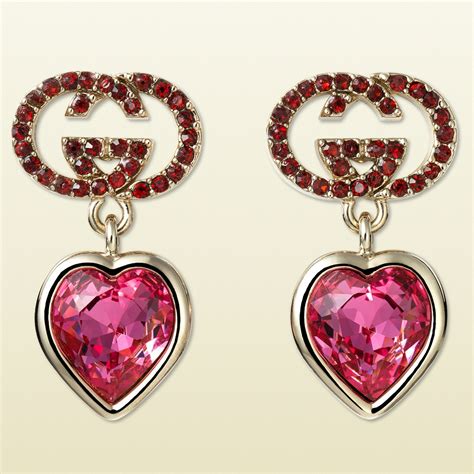 gucci trademark heart-shaped earrings|Gucci trademark heart earrings.